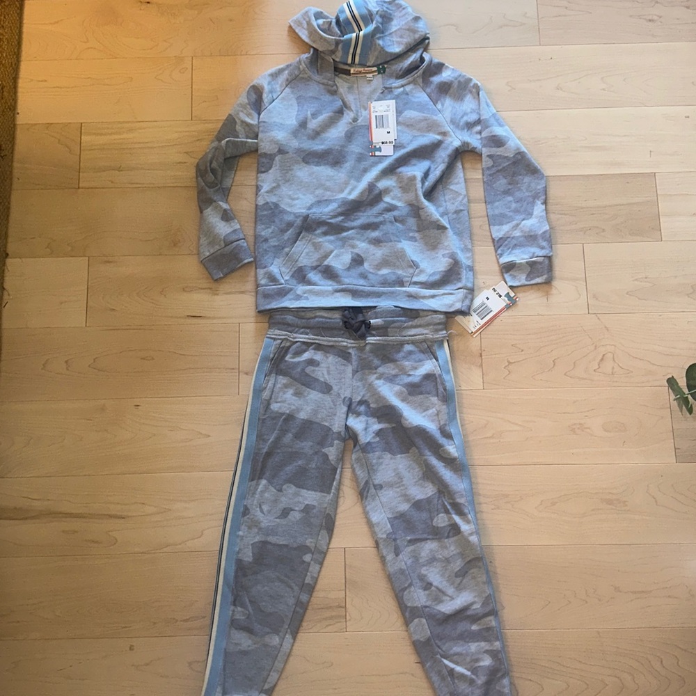 Vintage Havana Gray /Blue Camouflage Hoodie and Joggers Set
